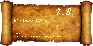 Kleiner Béla névjegykártya