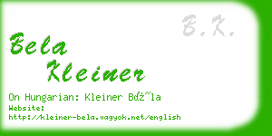 bela kleiner business card